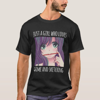 T-shirt Juste Un Qui Aime L'Anime Et L'Esquisse Dessin