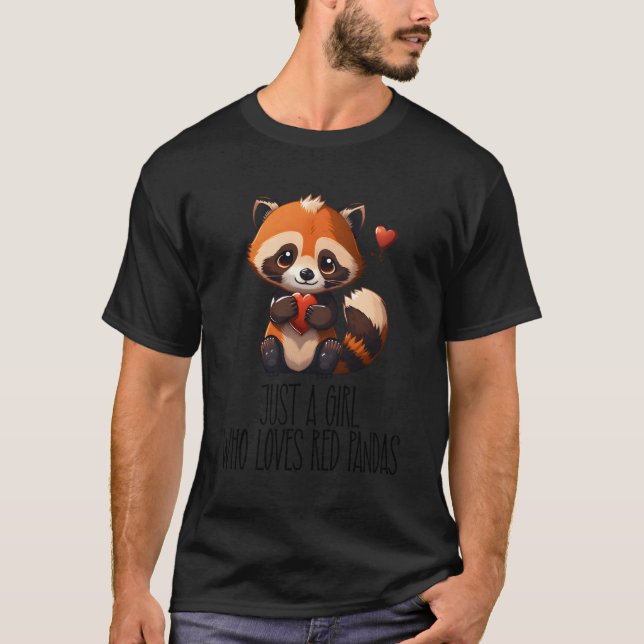 T-shirt Juste un qui aime les pandas rouges (Devant)