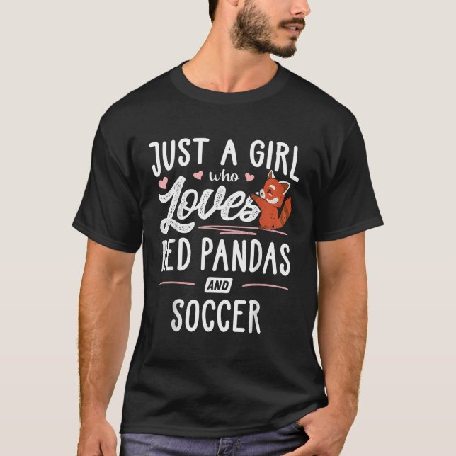 T-shirt Juste Un Qui Aime Les Pandas Rouges Et Le Football (Devant)