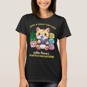 T-shirt Juste une dame de chat folle qui aime les macarons