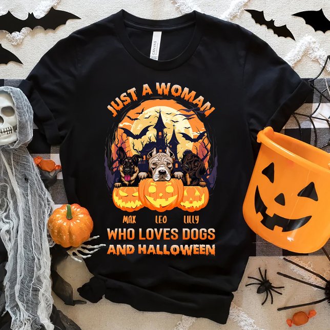 T-shirt Juste Une Femme Qui Aime Les Chiens Et Halloween P (Créateur téléchargé)