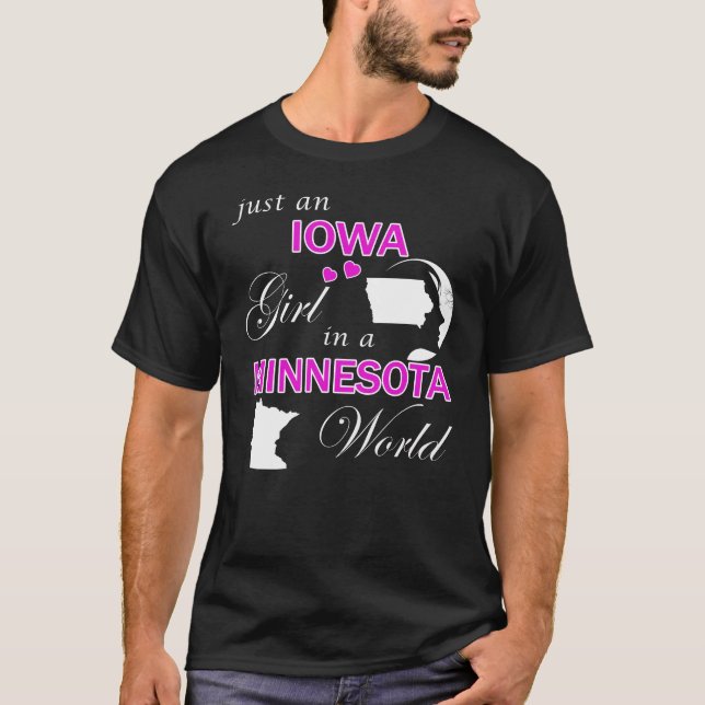 T-shirt Juste une fille de l'Iowa dans un monde du Minneso (Devant)