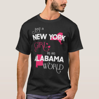 T-shirt Juste une fille de New York dans un monde de l'Ala