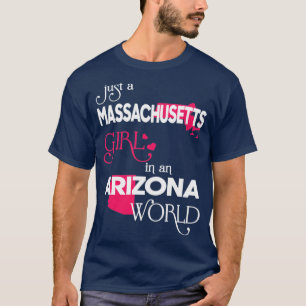 T-shirt Juste une fille du Massachusetts dans un monde de 
