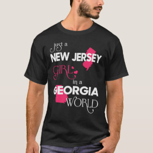 T-shirt Juste une fille du New Jersey dans un monde de Géo