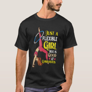 T-shirt Juste Une Fille Flexible Qui Est Bon En Gymnastiqu