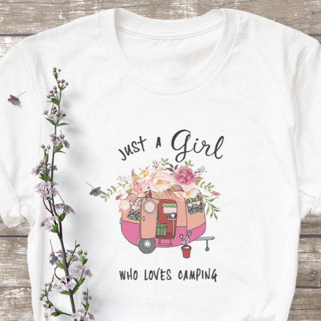 T-shirt Juste Une Fille Nature Amateurs Girl Loves Camp (Créateur téléchargé)