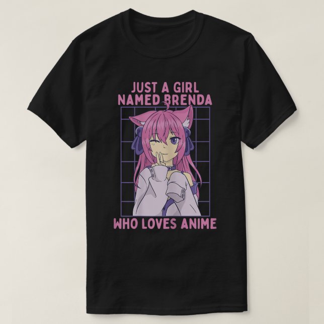 T-shirt Juste Une Fille Nommée Brenda Qui Aime Anime Perso (Design devant)