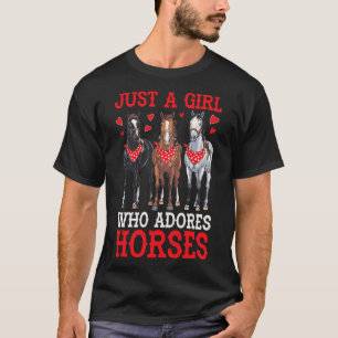 T-shirt Juste Une Fille Qui Adore Les Chevaux Equestre Hor