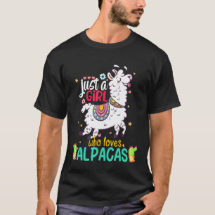 T-shirt Juste Une Fille Qui Aime Alpacas Fille Qui Aime Le