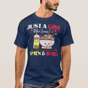 T-shirt Juste une fille qui aime Anime et Boba Bubble Tea
