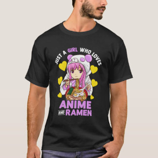 T-shirt Juste Une Fille Qui Aime Anime Et Ramen Bowl Panda