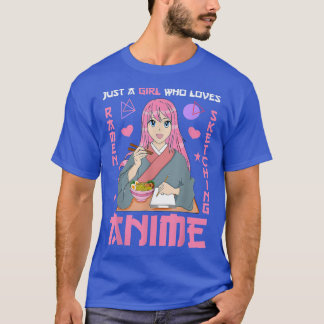 T-shirt Juste Une Fille Qui Aime Anime Ramen & Sketching F