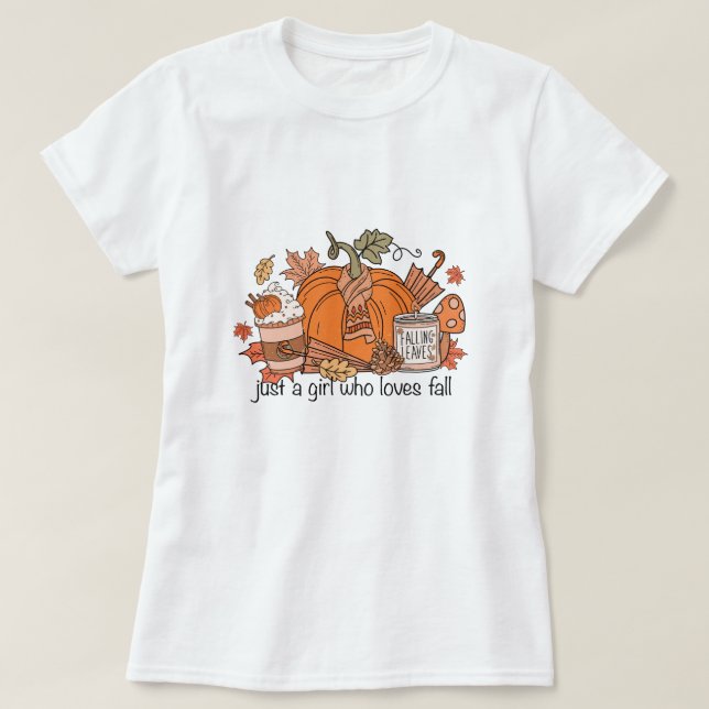 T-shirt Juste Une Fille Qui Aime Automne (Design devant)