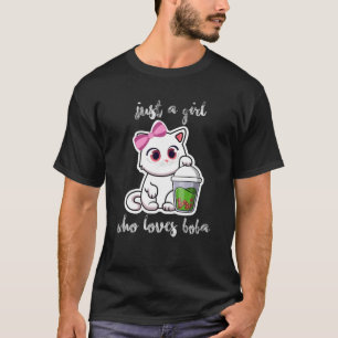 T-shirt Juste Une Fille Qui Aime Boba Tea Don Kawaii Chat