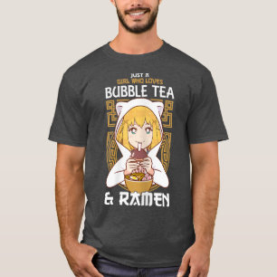 T-shirt Juste une fille qui aime Bubble Tea et Ramen Boba