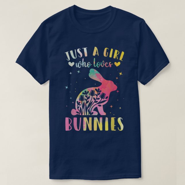 T-shirt Juste une fille qui aime Bunnies Aquarelle Bunny R (Design devant)