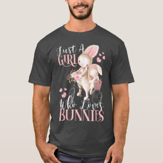 T-shirt JUSTE UNE FILLE QUI AIME BUNNIES Lapin Lapin Mama