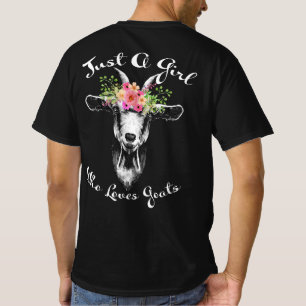 T-shirt Juste une fille qui aime Chèvres Farmer femmes Ch