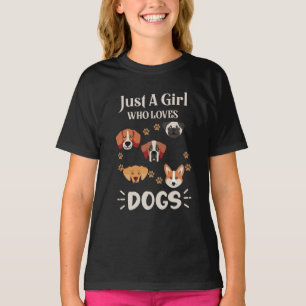 T-shirt Juste une fille-qui-aime-chien-chien-amoureux