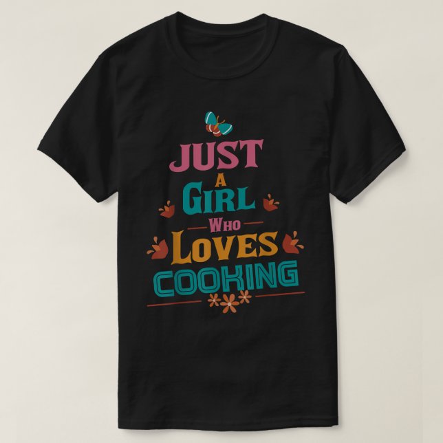 T-shirt juste une fille qui aime cuisiner489  (Design devant)