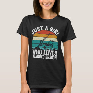 T-shirt Juste une fille qui aime Dragon intrus Retro Sunse