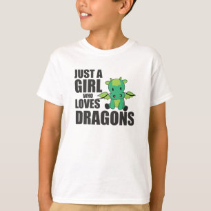 T-shirt Juste une fille qui aime Dragons Imaginaire Dragon