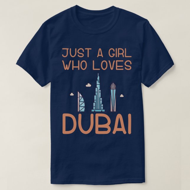 T-shirt Juste une fille qui aime Dubaï (Design devant)