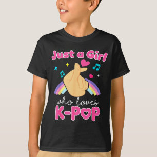 T-shirt Juste Une Fille Qui Aime Écouter K-p Coréen Amour 