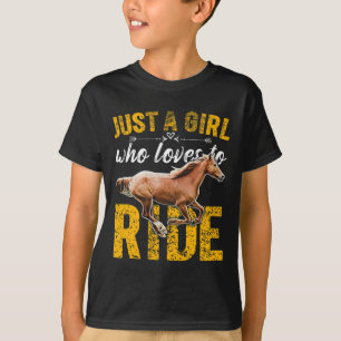 T-shirt Juste Une Fille Qui Aime Faire Du Cheval À Cheval 