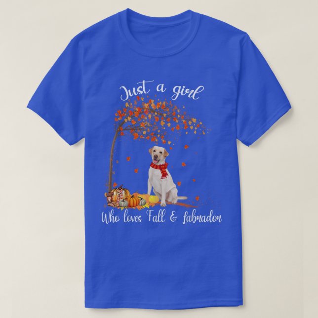 T-shirt Juste Une Fille Qui Aime Fall And Labrador Citroui (Design devant)