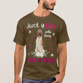 T-shirt Juste Une Fille Qui Aime Fumée Fox Terrier Chien F