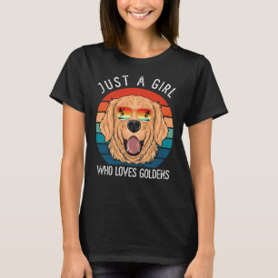T-shirt Juste Une Fille Qui Aime Golden Retriever J'Aime M