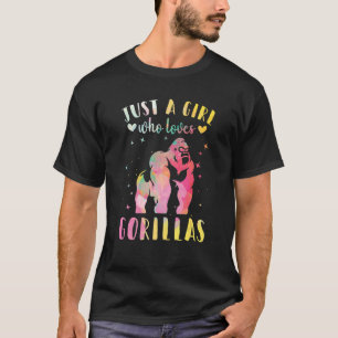 T-shirt Juste Une Fille Qui Aime Gorillas Aquarelle Gorill