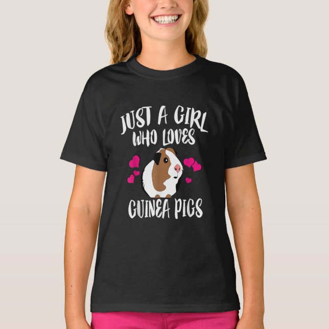 T-shirt Juste Une Fille Qui Aime Guinée Cochons Guinée Cad (Devant)