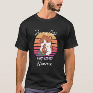 T-shirt Juste une fille qui aime Hamster Vintage Retro T-
