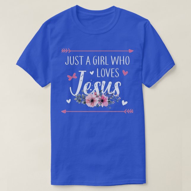 T-shirt Juste une fille qui aime Jésus chrétien religieux (Design devant)
