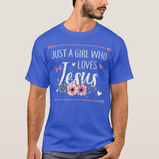 T-shirt Juste une fille qui aime Jésus chrétien religieux