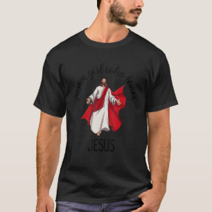 T-shirt Juste Une Fille Qui Aime Jésus Éclairé Scoop