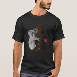 T-shirt Juste une fille qui aime Koalas aquarelle Koala fe