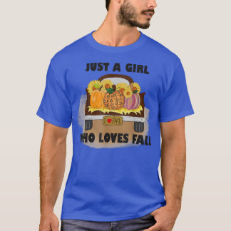 T-shirt Juste une fille qui aime la chute, Camion d'automn