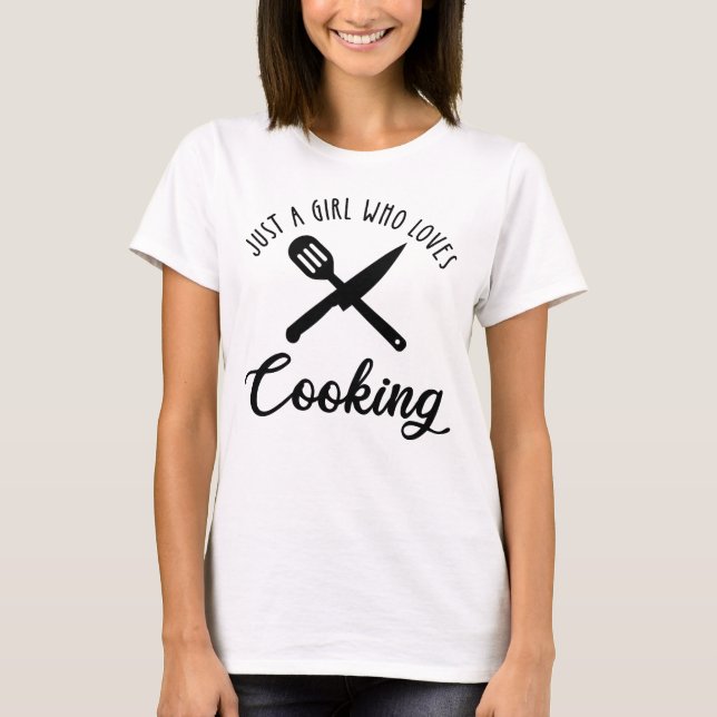 T-shirt Juste une fille qui aime la Cuisine (Devant)