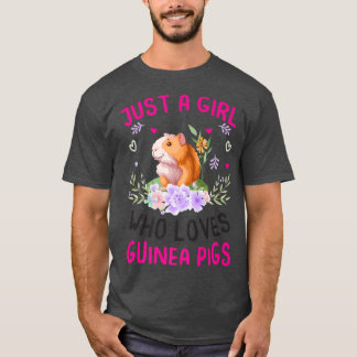 T-shirt Juste Une Fille Qui Aime La Guinée Cochon Guinée C