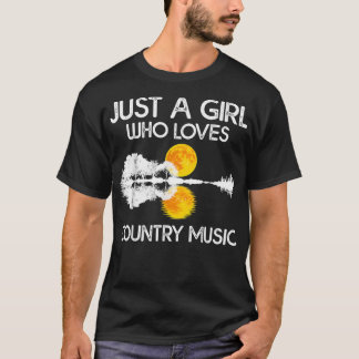 T-shirt Juste Une Fille Qui Aime La Musique De Pays Chemis