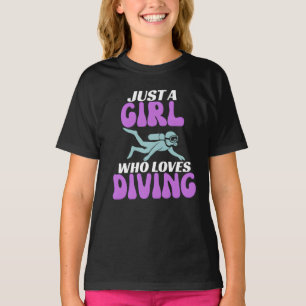 T-shirt juste une fille qui aime la plongée