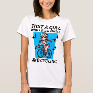 T-shirt Juste une fille qui aime l'anime et le cyclisme