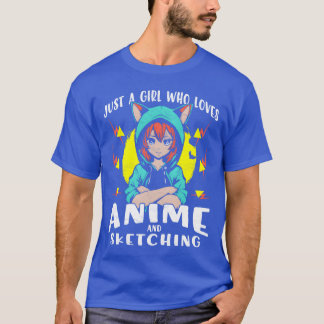 T-shirt Juste une fille qui aime l'anime Fille anime Merch