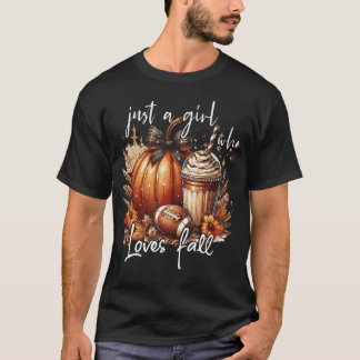 T-shirt Juste une fille qui aime l'automne Spice Citrouill