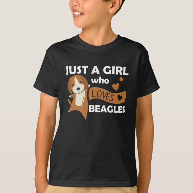 T-shirt Juste une fille qui aime le Beagle - Doux chien Be (Devant)