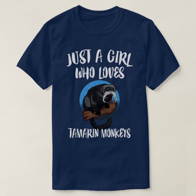 T-shirt Juste Une Fille Qui Aime Le Cadeau Des Singes Tama (Design devant)
